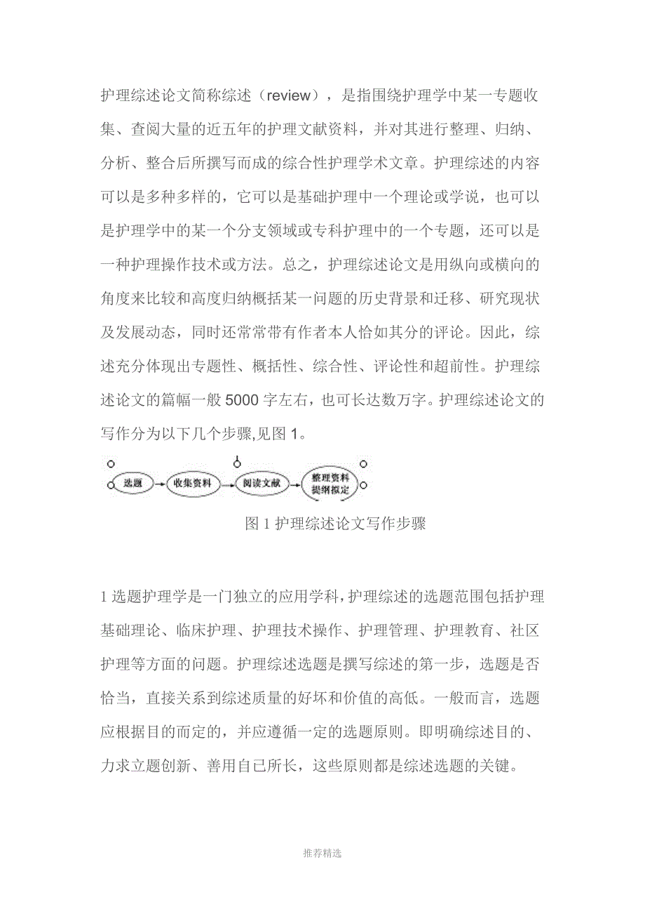 护理综述论文的书写Word版_第1页