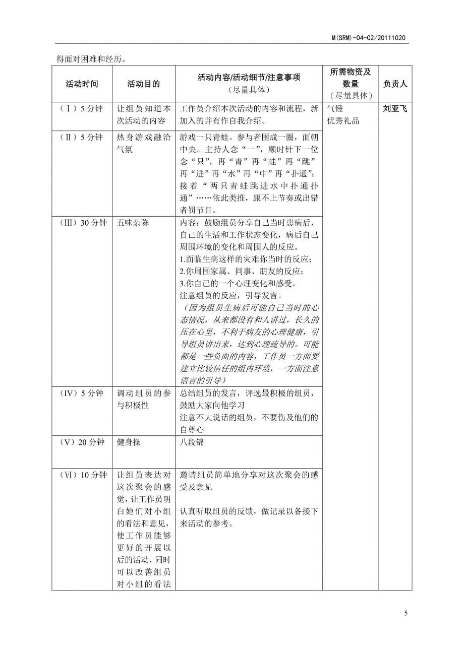 医务社工小组活动策划书_第5页