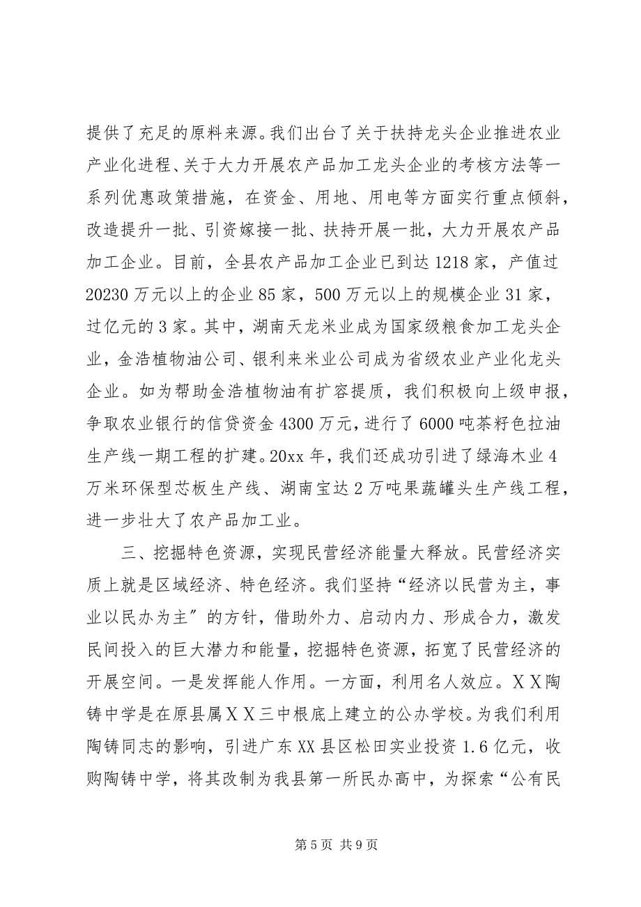 2023年县区促进民营经济大发展经验材料.docx_第5页