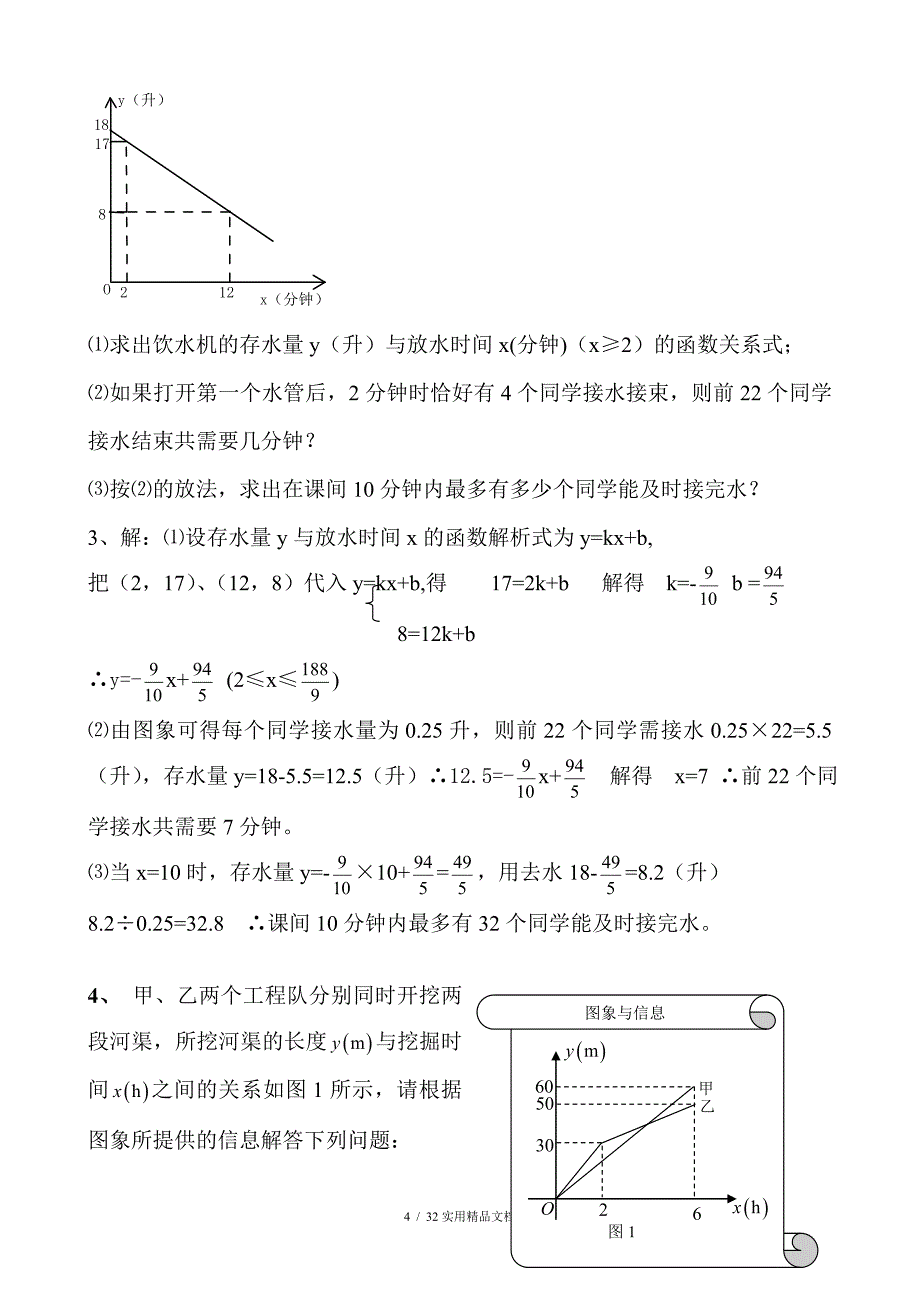 一次函数实际应用题含答案经典实用_第4页