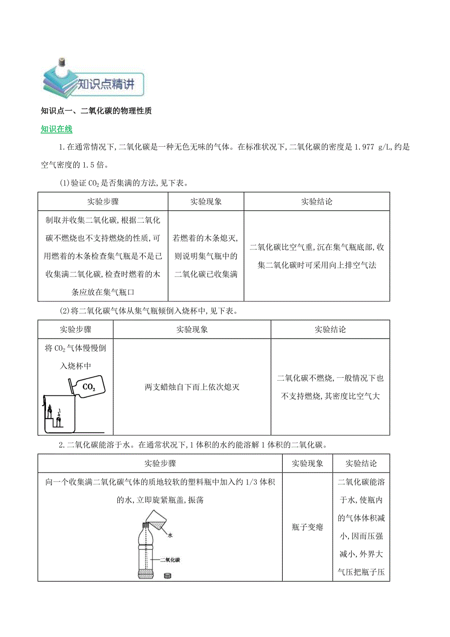 20192020学年九年级化学上册第六单元碳和碳的氧化物课题3二氧化碳和一氧化碳讲学含解析新版新人教版_第2页