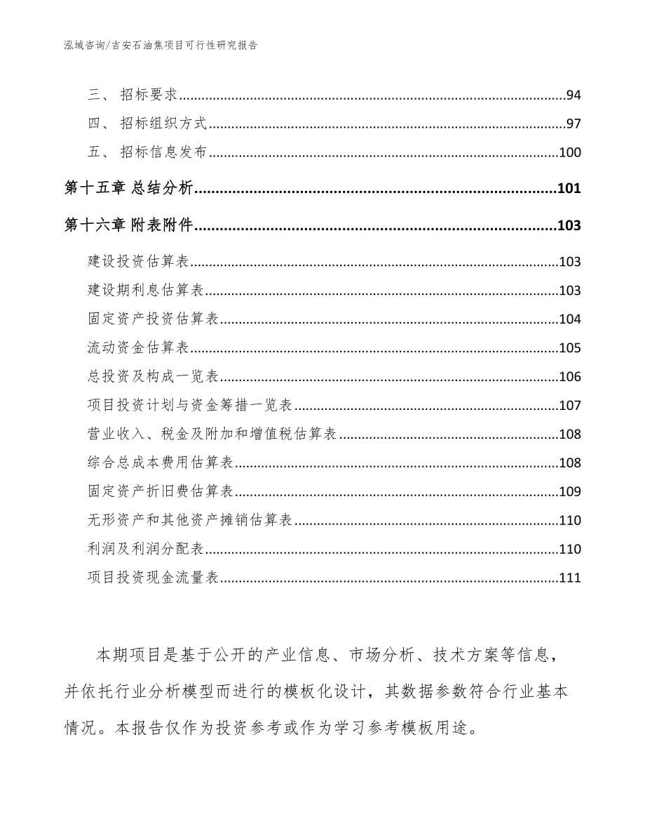 吉安石油焦项目可行性研究报告_第5页