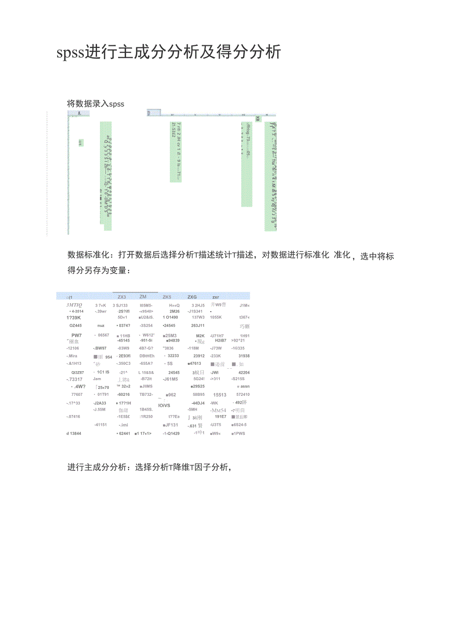 spss进行主成分分析及得分分析_第1页