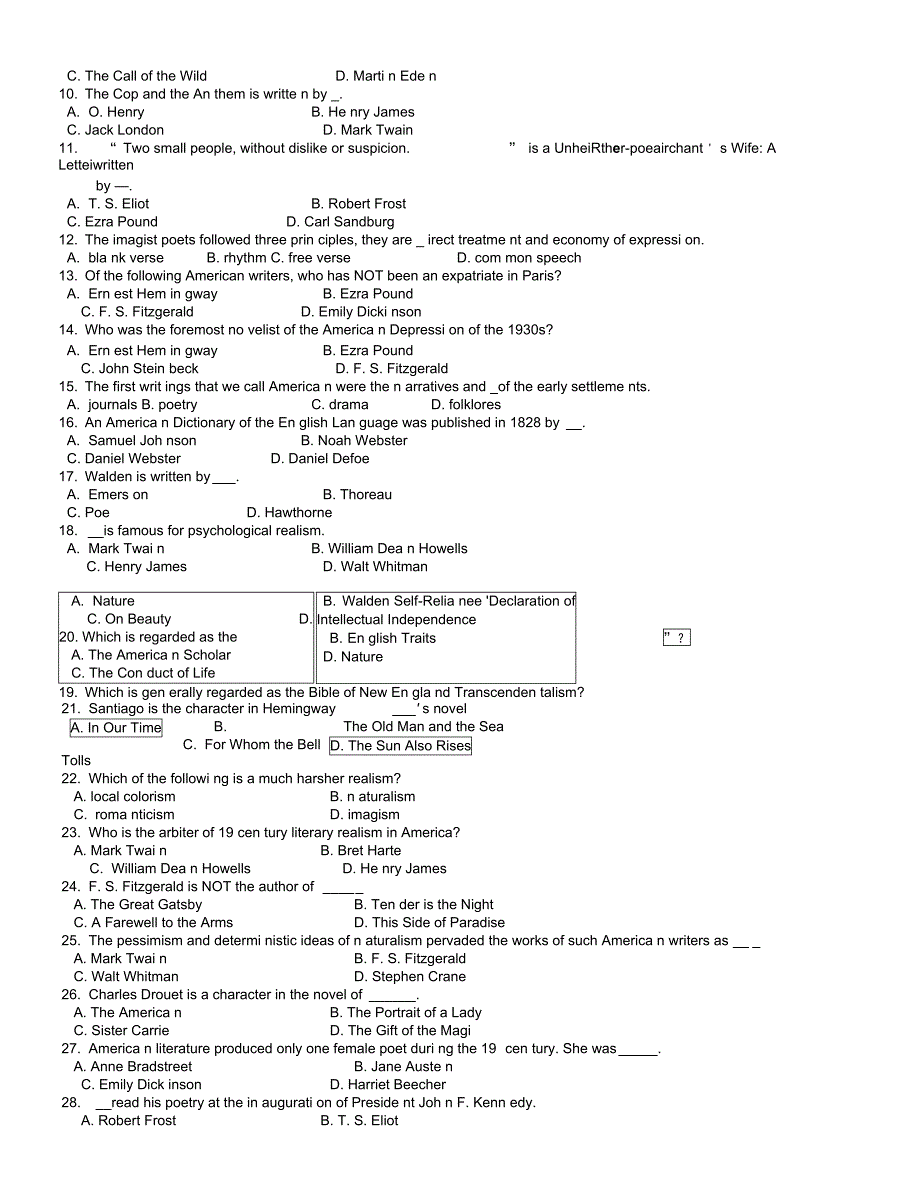 美国文学试题_第2页