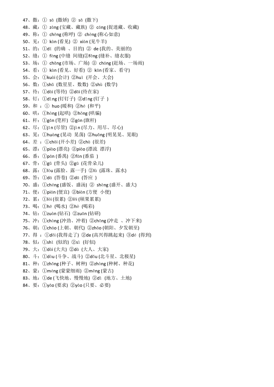 最全小学语文多音字汇总_第2页