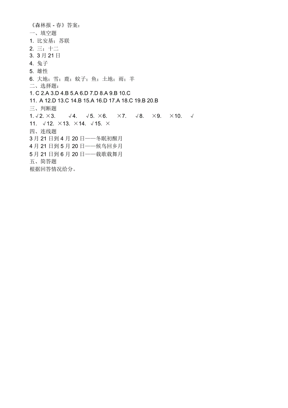 《森林报春》试测题_第3页