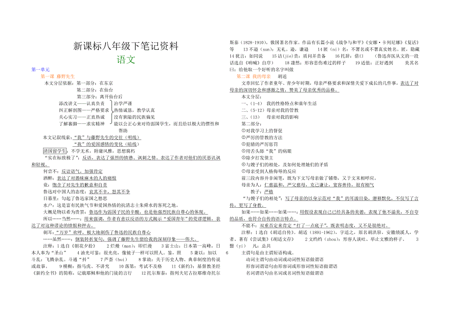 【八年级下语文笔记资料】[1].doc_第1页