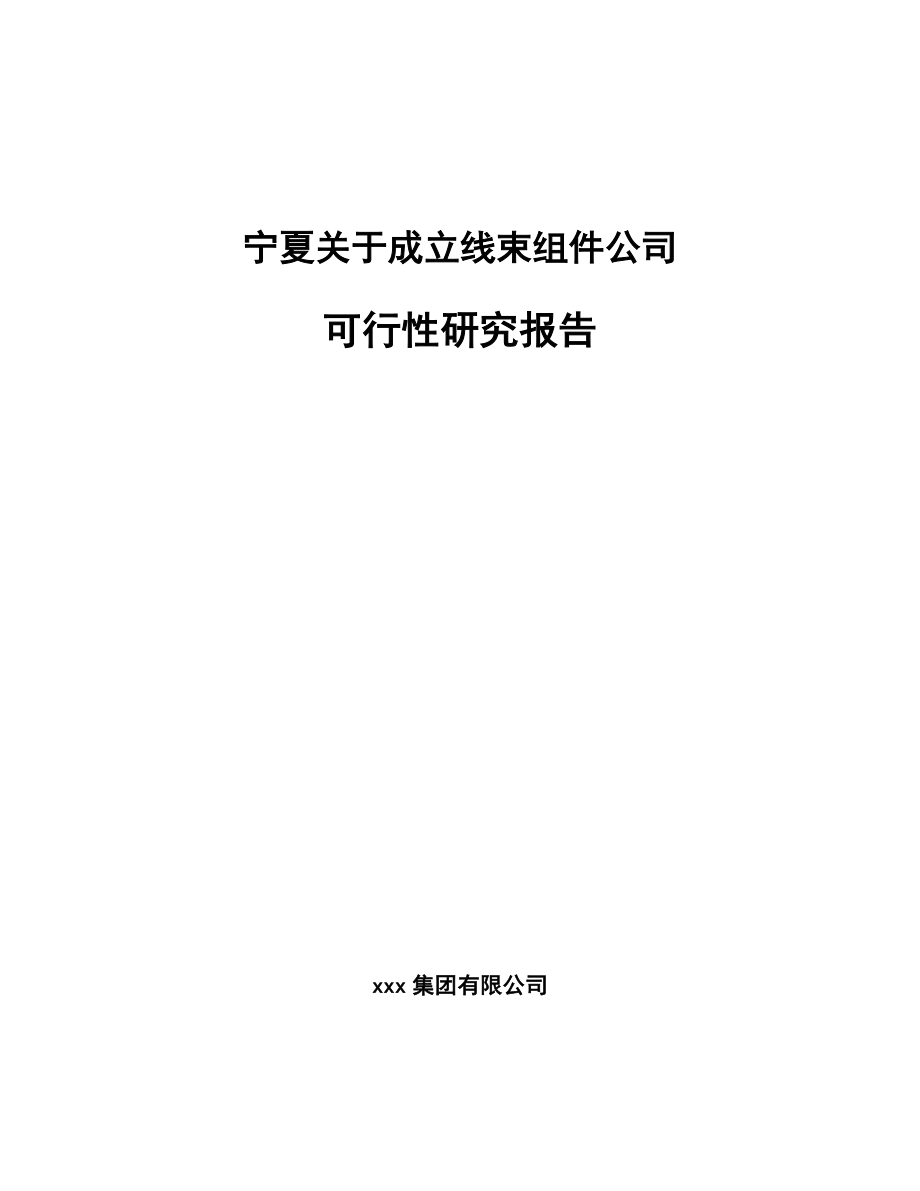 宁夏关于成立线束组件公司可行性研究报告_第1页