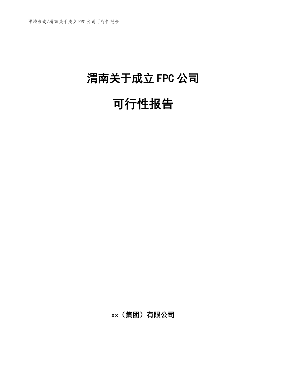 渭南关于成立FPC公司可行性报告范文参考_第1页