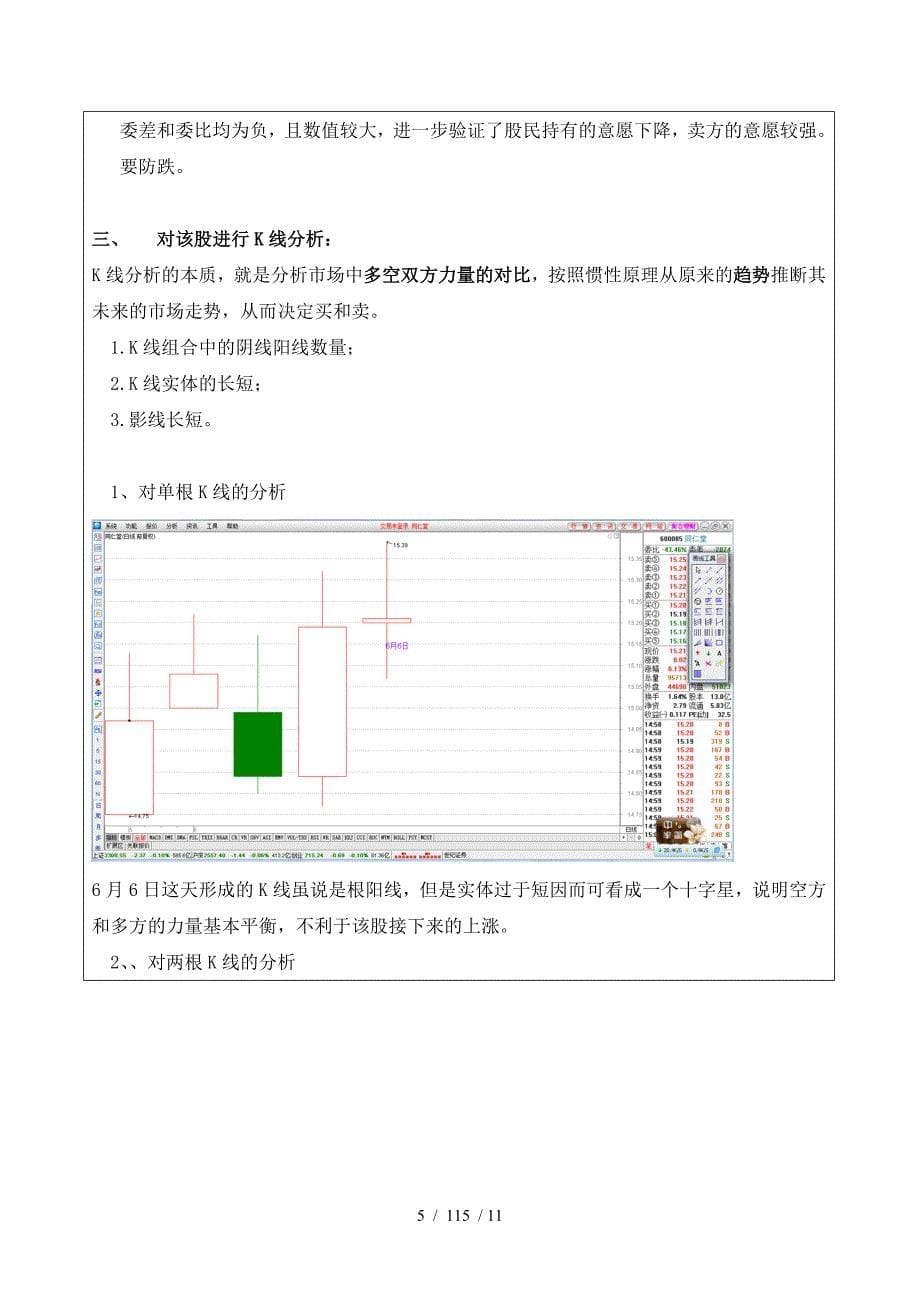 证券投资技术分析报告以同仁堂为例_第5页