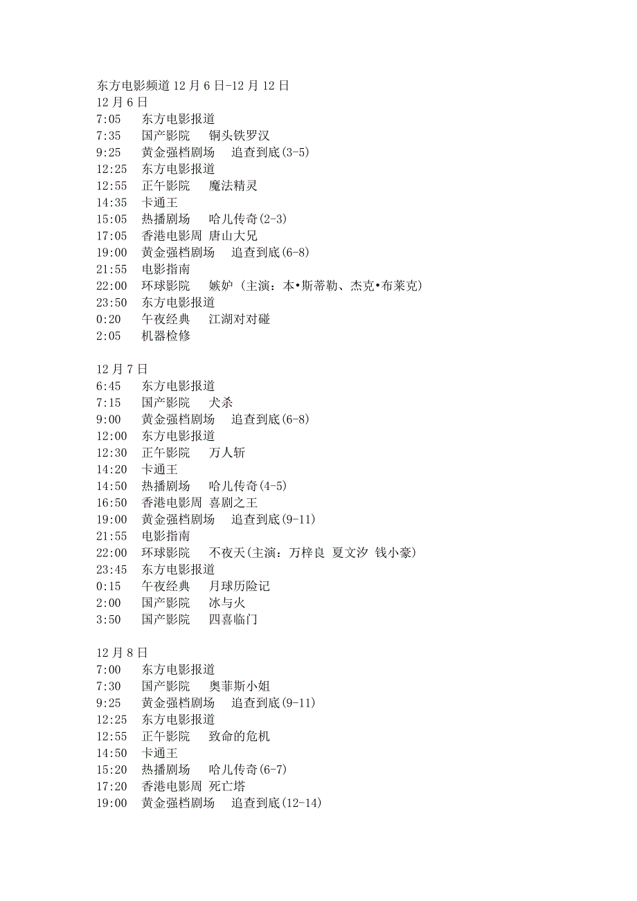 东方电影频道12月6日-12月12日.doc_第1页