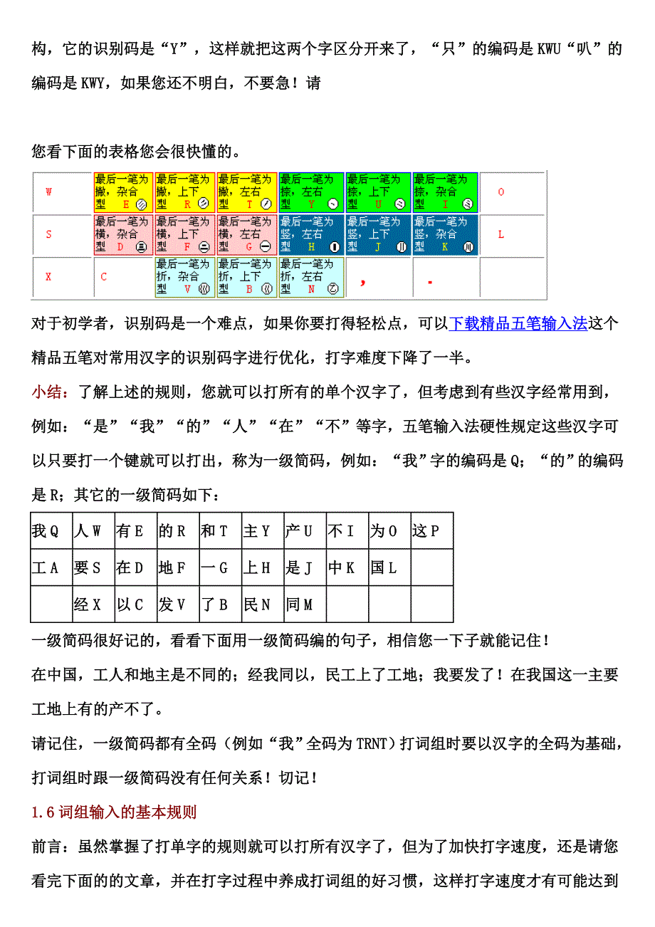 五笔打字教程(五笔字根表及口诀).doc_第4页