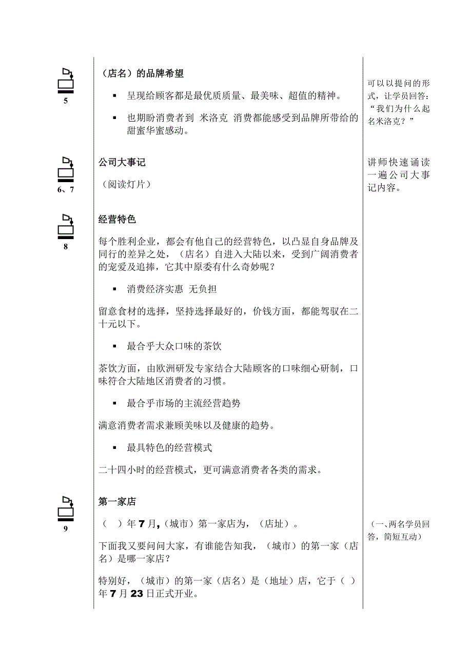 蛋糕店迎接新人课程培训讲师手册_第3页