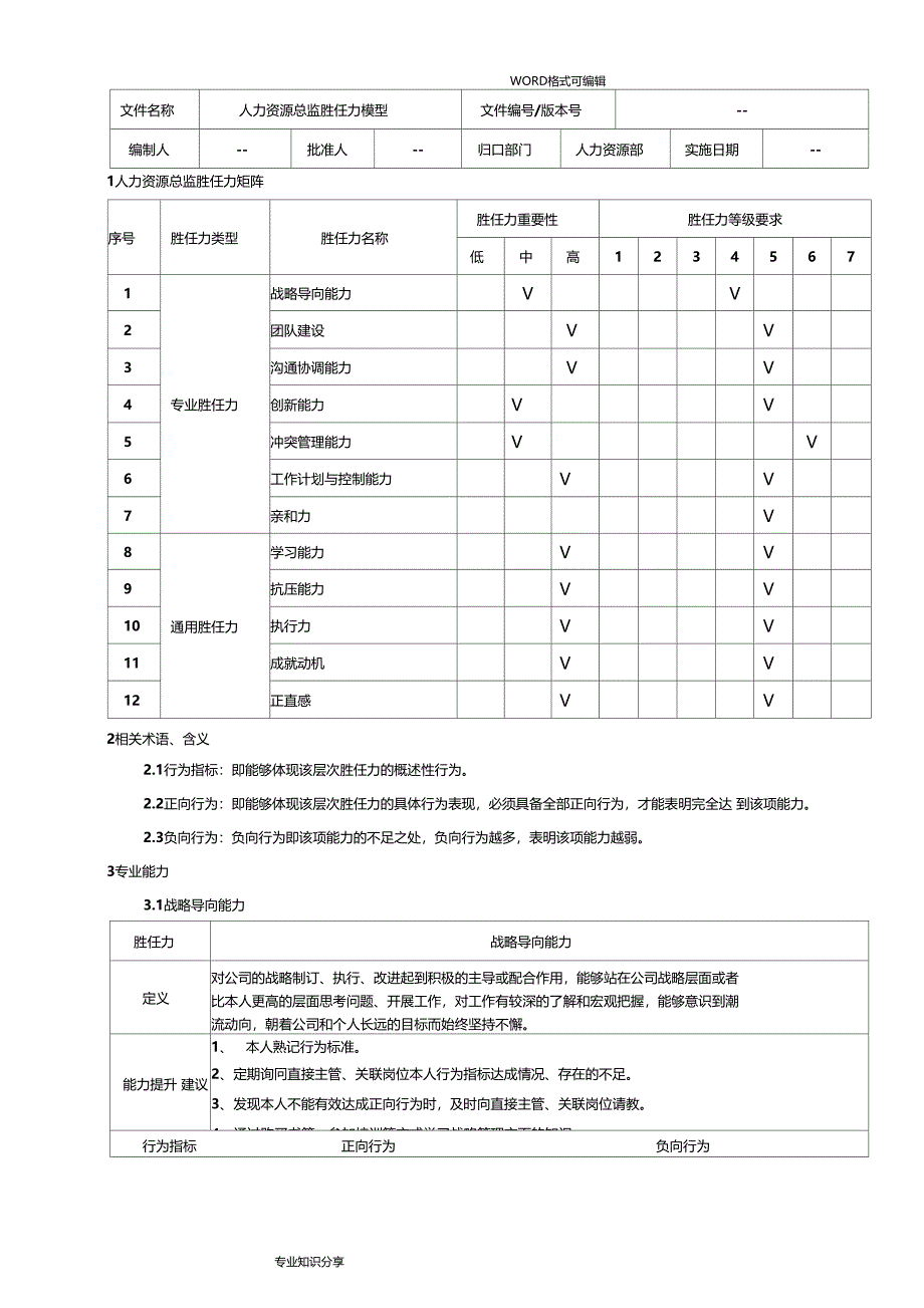 人力资源总监胜任力模型新_第1页