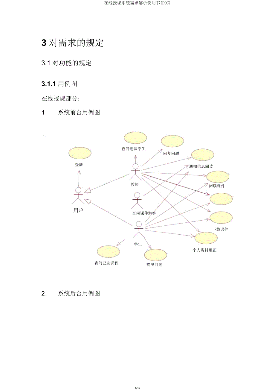 在线教学系统需求分析说明书(DOC).doc_第4页