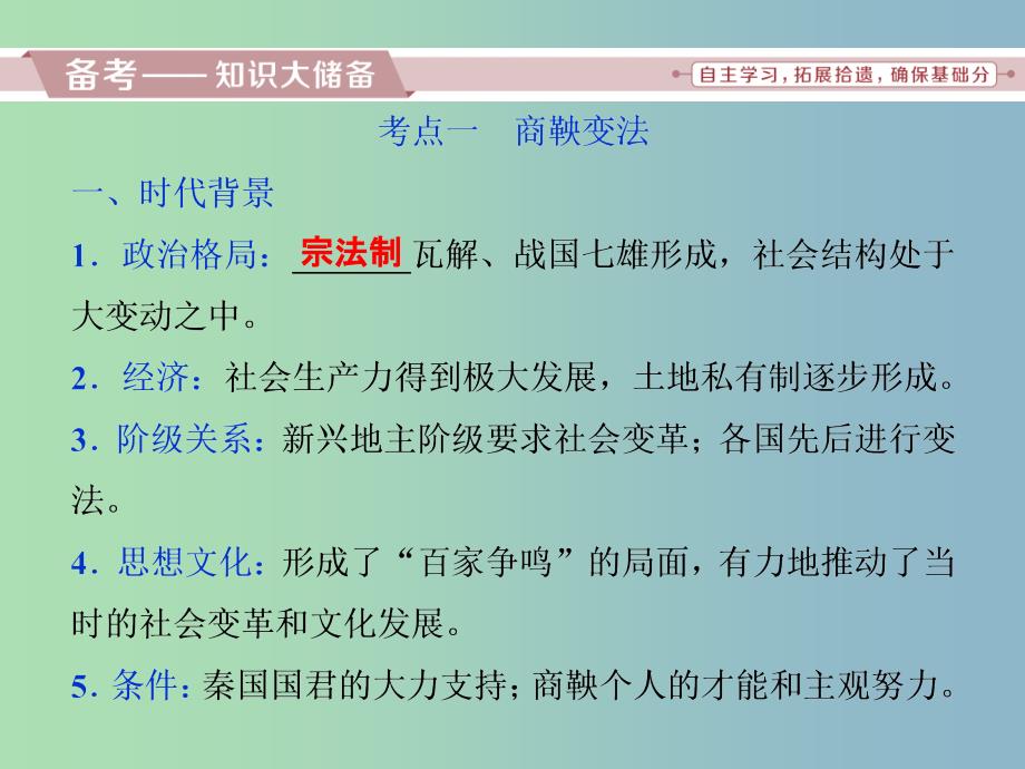 高三历史一轮复习历史上重大改革回眸第1讲古代历史上的重大改革课件新人教版.ppt_第4页