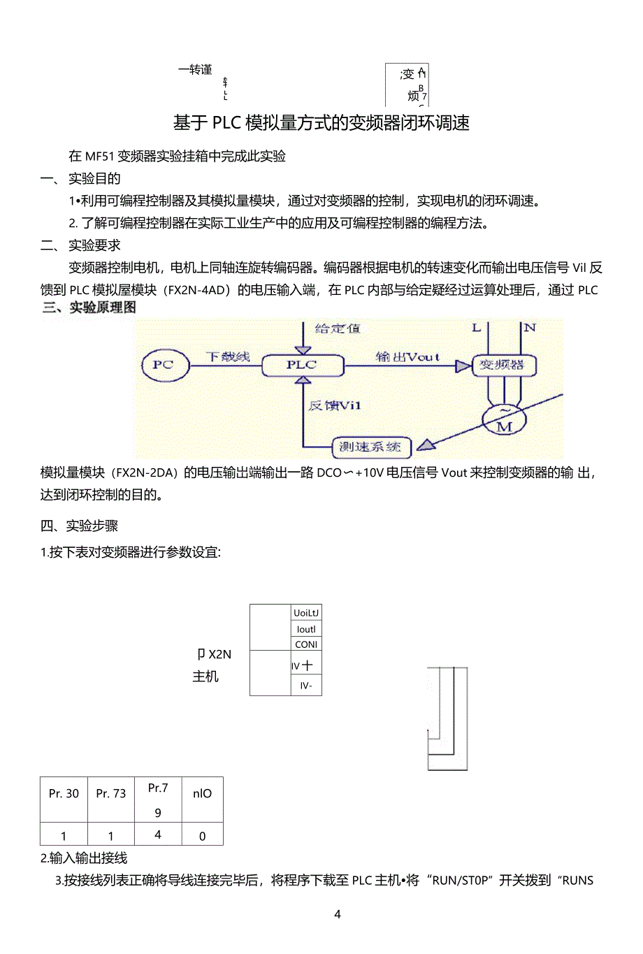 基于PLC模拟量方式的变频器闭环调速_第1页
