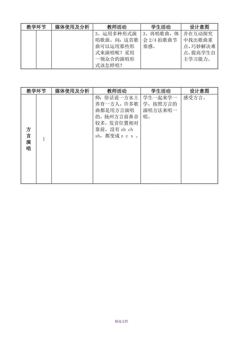 [音乐][四年级][杨柳青教学设计]_第5页