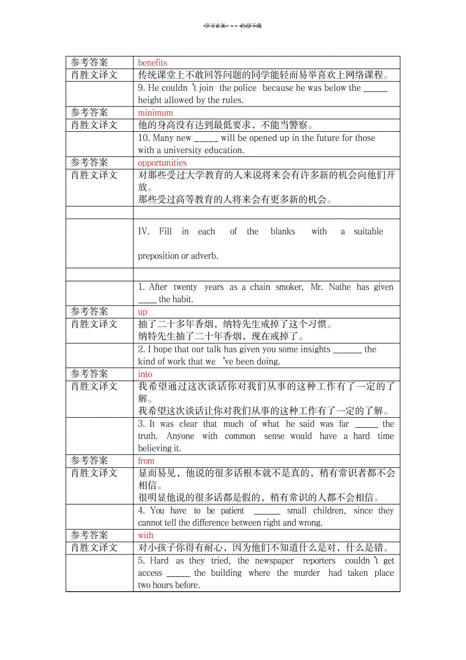 读写第一单元练习及答案_中学教育-中考_第2页