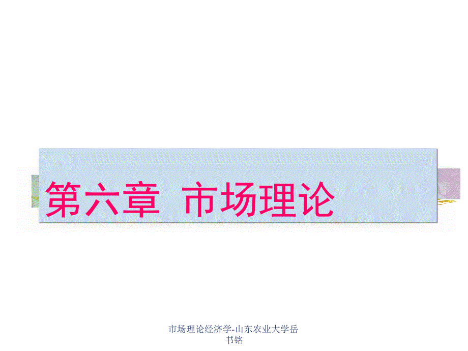 市场理论经济学山东农业大学岳书铭课件_第1页