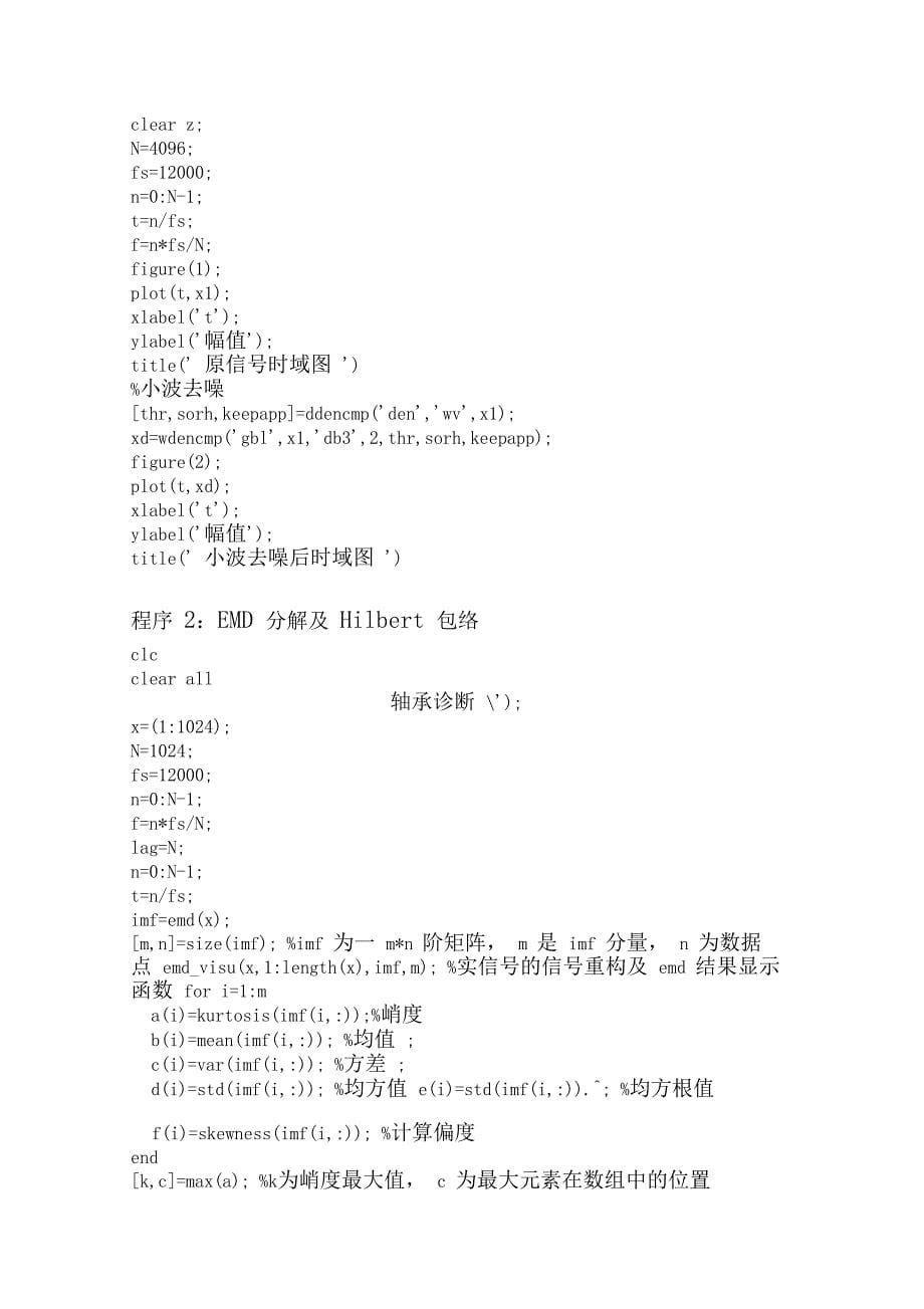 滚动轴承故障诊断(附MATLAB程序)_第5页