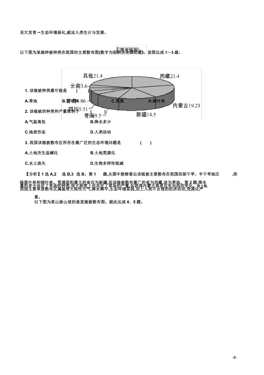 新课标2017届高考地理二轮专题复习微专题突破练六植被类型及分布资料.docx_第2页
