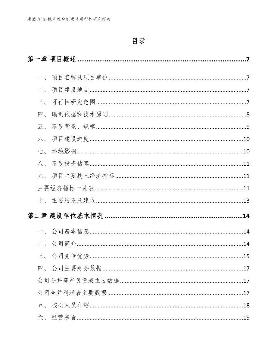 株洲扎啤机项目可行性研究报告（范文参考）_第1页