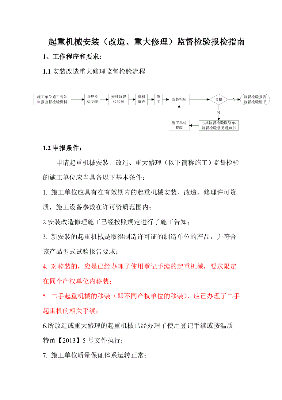 起重机械安装改造、重大修理监督检验报检指南_第1页