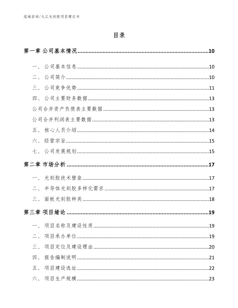 九江光刻胶项目建议书_模板范本_第2页