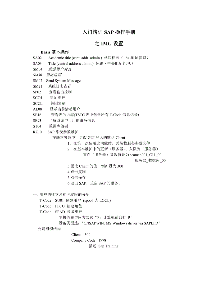 入门培训SAP操作手册之IMG设置_第1页