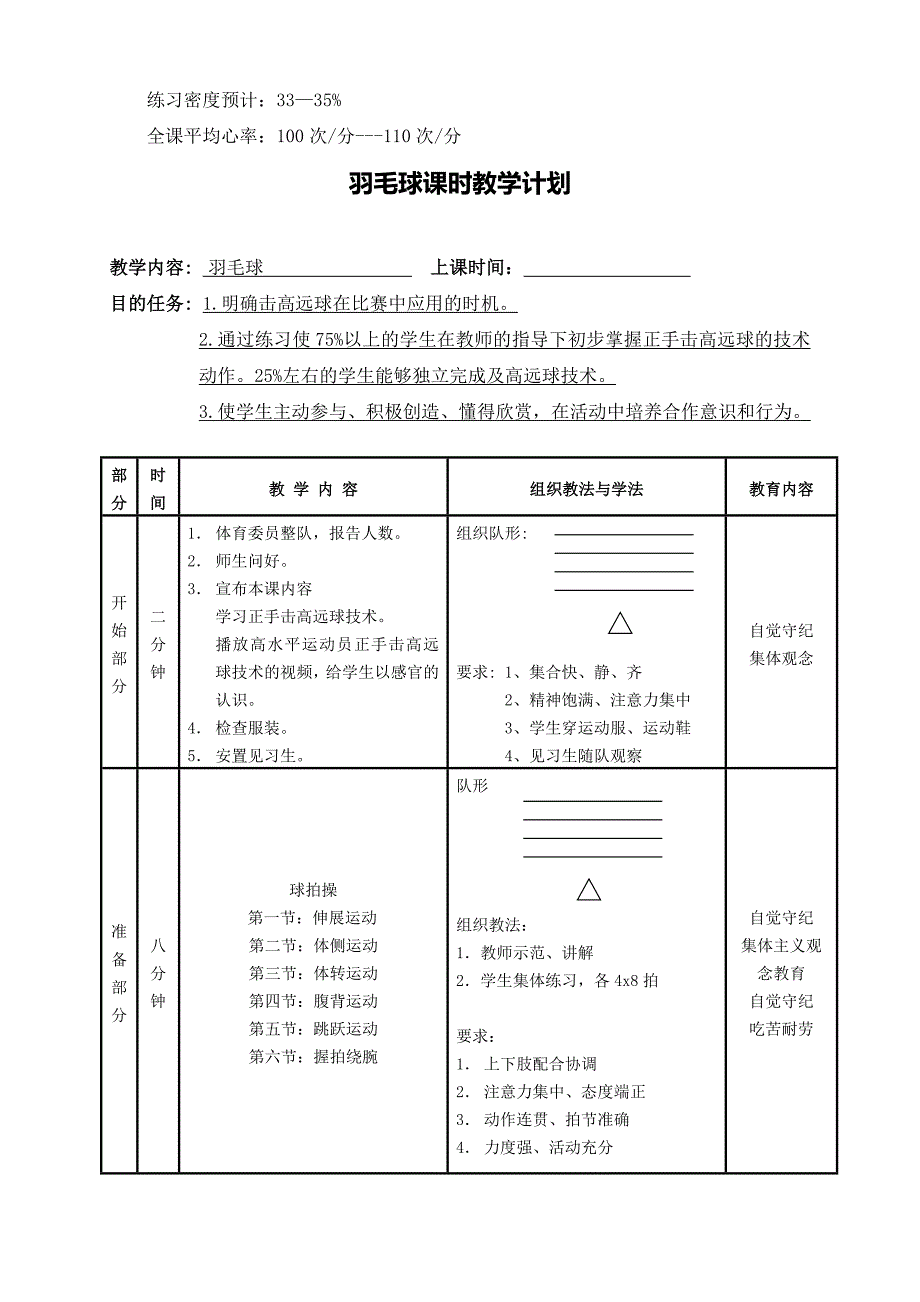 羽毛球正手击高远球教学设计_第3页