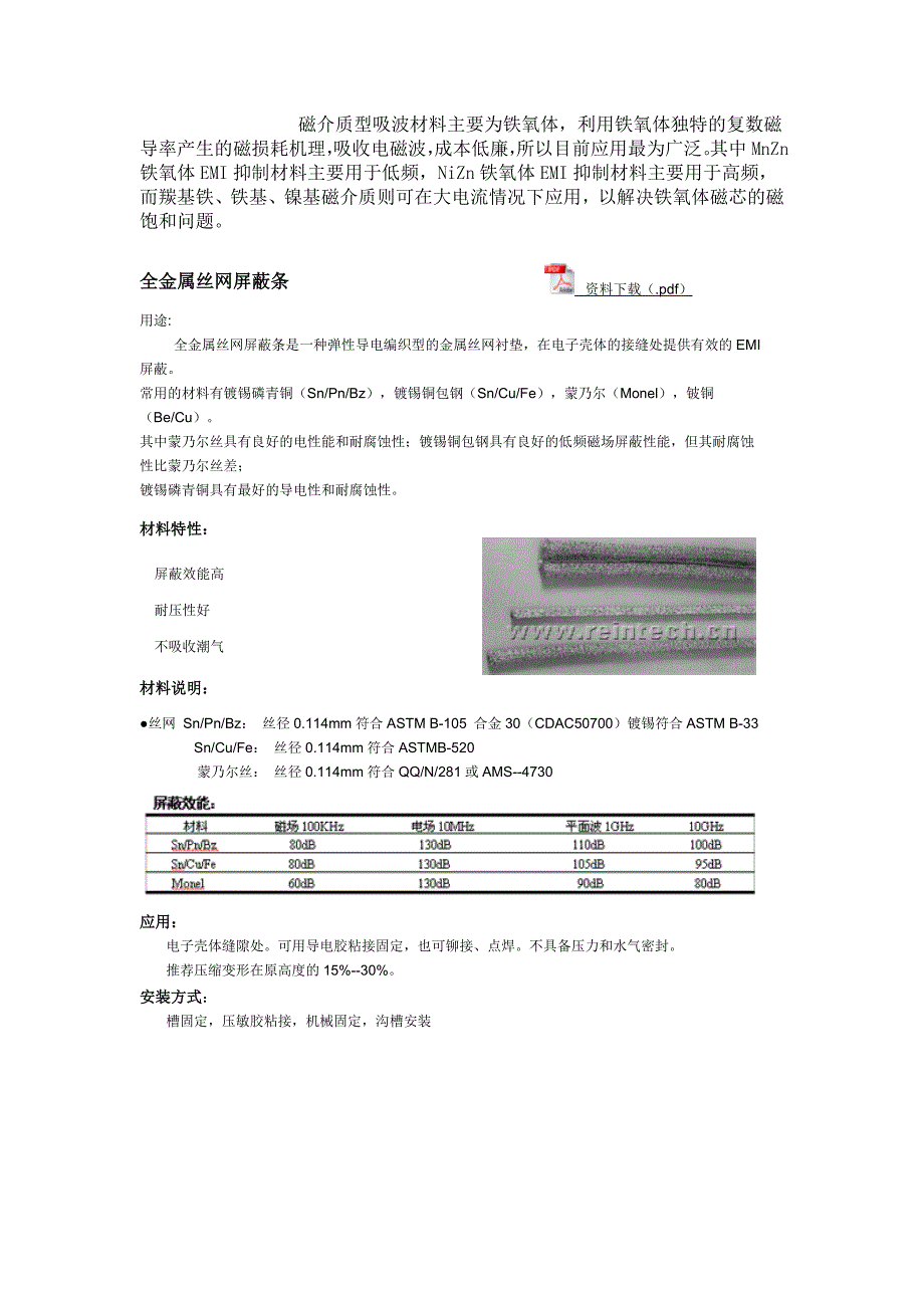 屏蔽材料和金属网导电橡胶_第2页