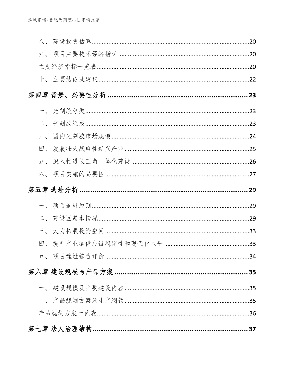 合肥光刻胶项目申请报告_第2页