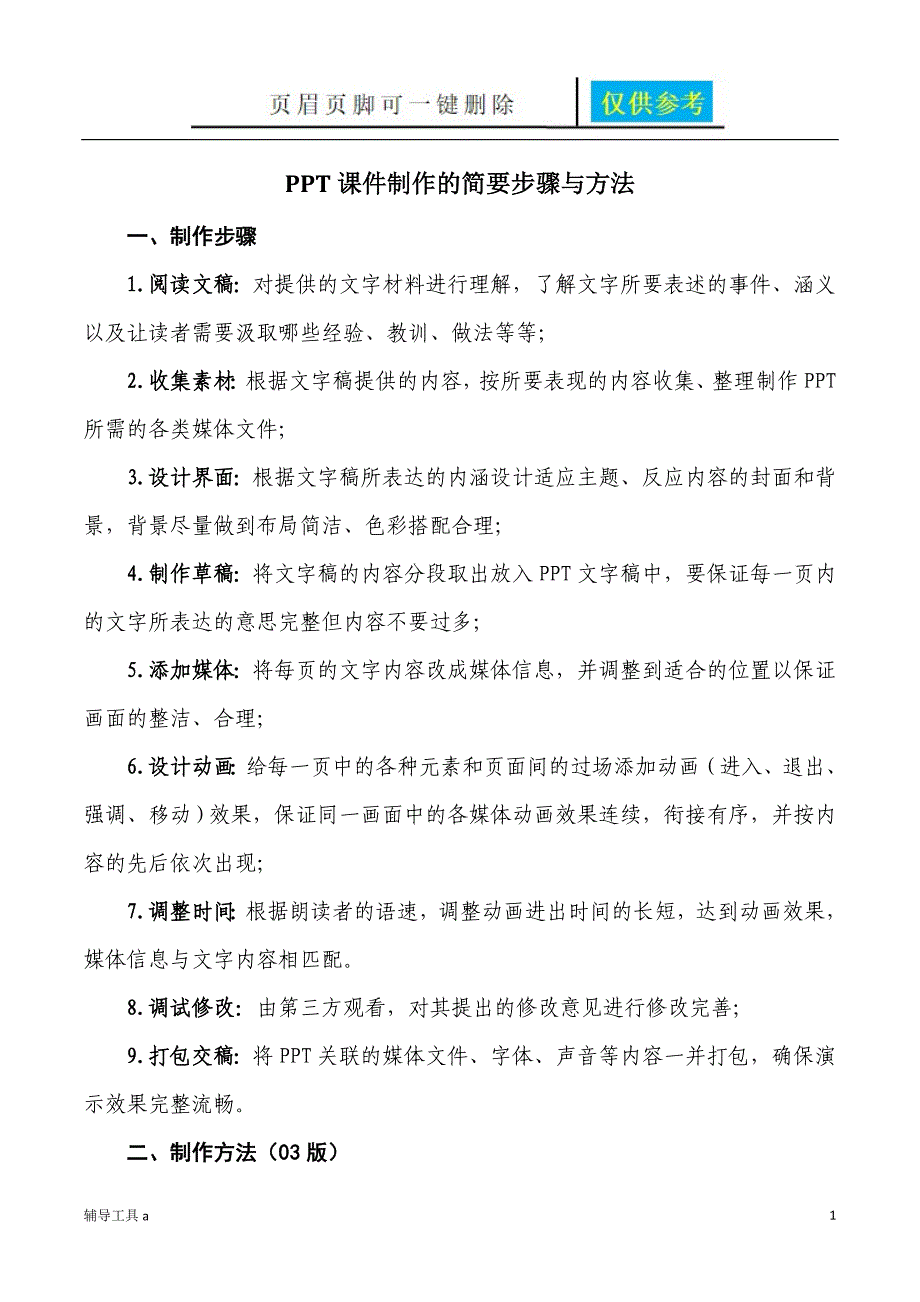 PPT课件制作的简要步骤与方法教学材料_第1页