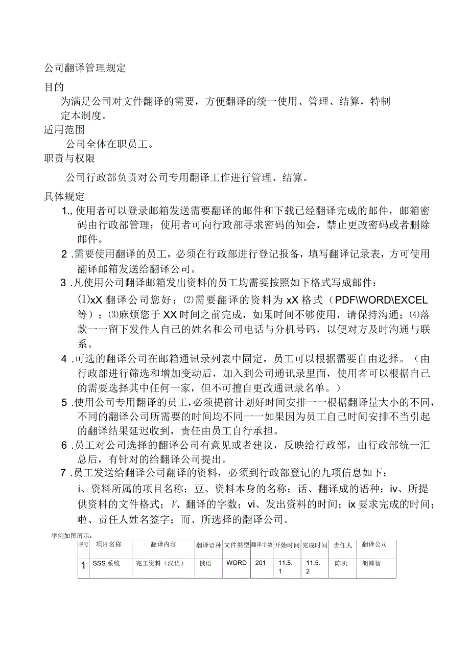 公司翻译管理规定_第1页