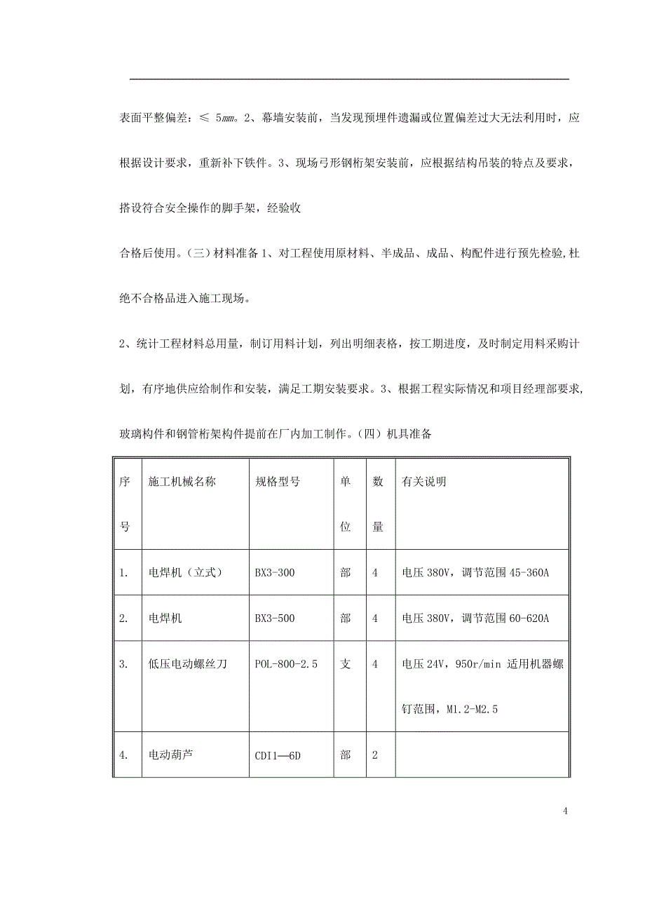 《施工方案》中庭花篮式玻璃幕墙施工组织设计_第4页