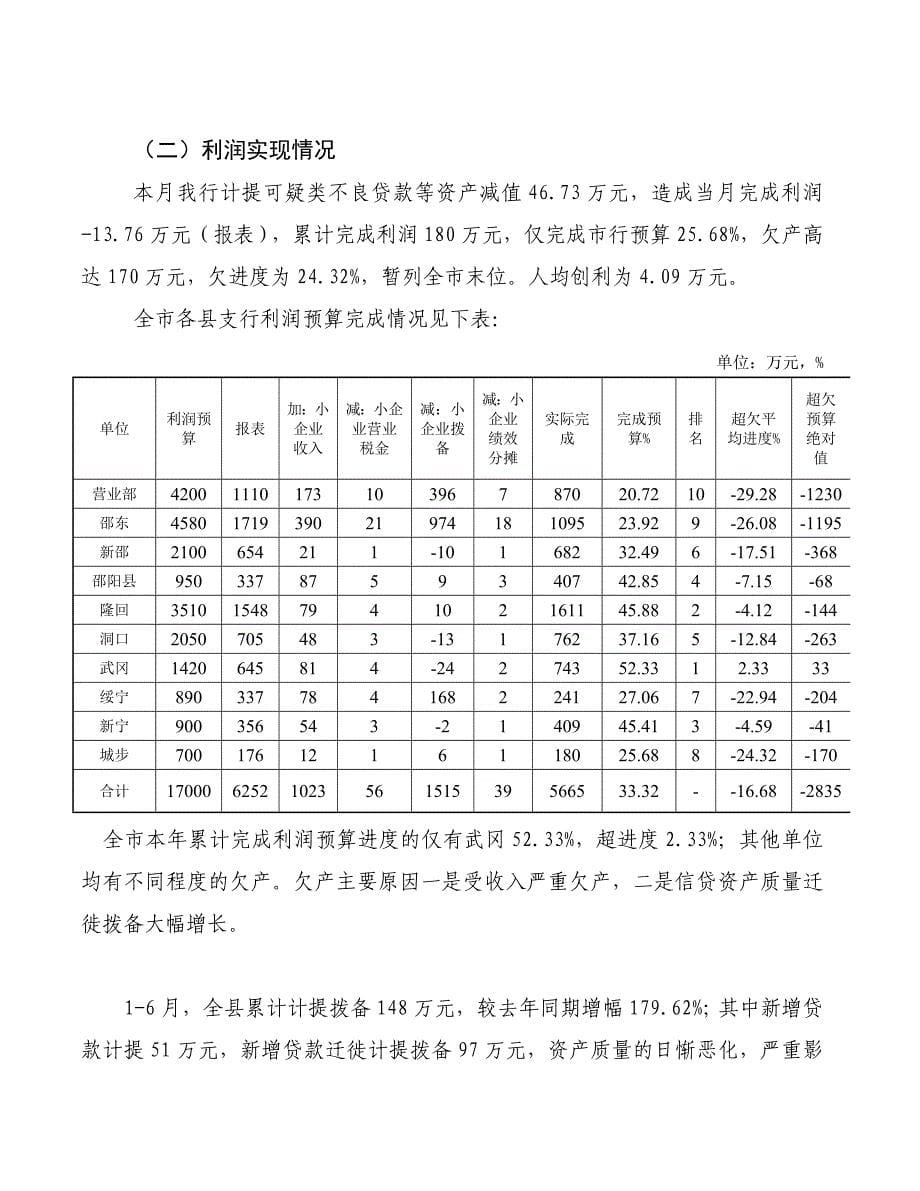 城步支行6月份经营财务分析_第5页