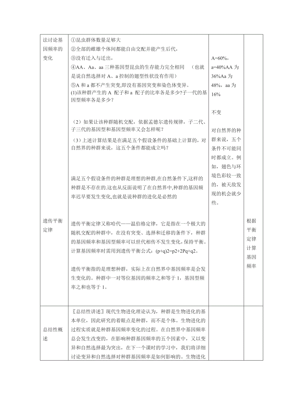 现代生物进化理论的主要内容（教学设计）买立芸.doc_第4页