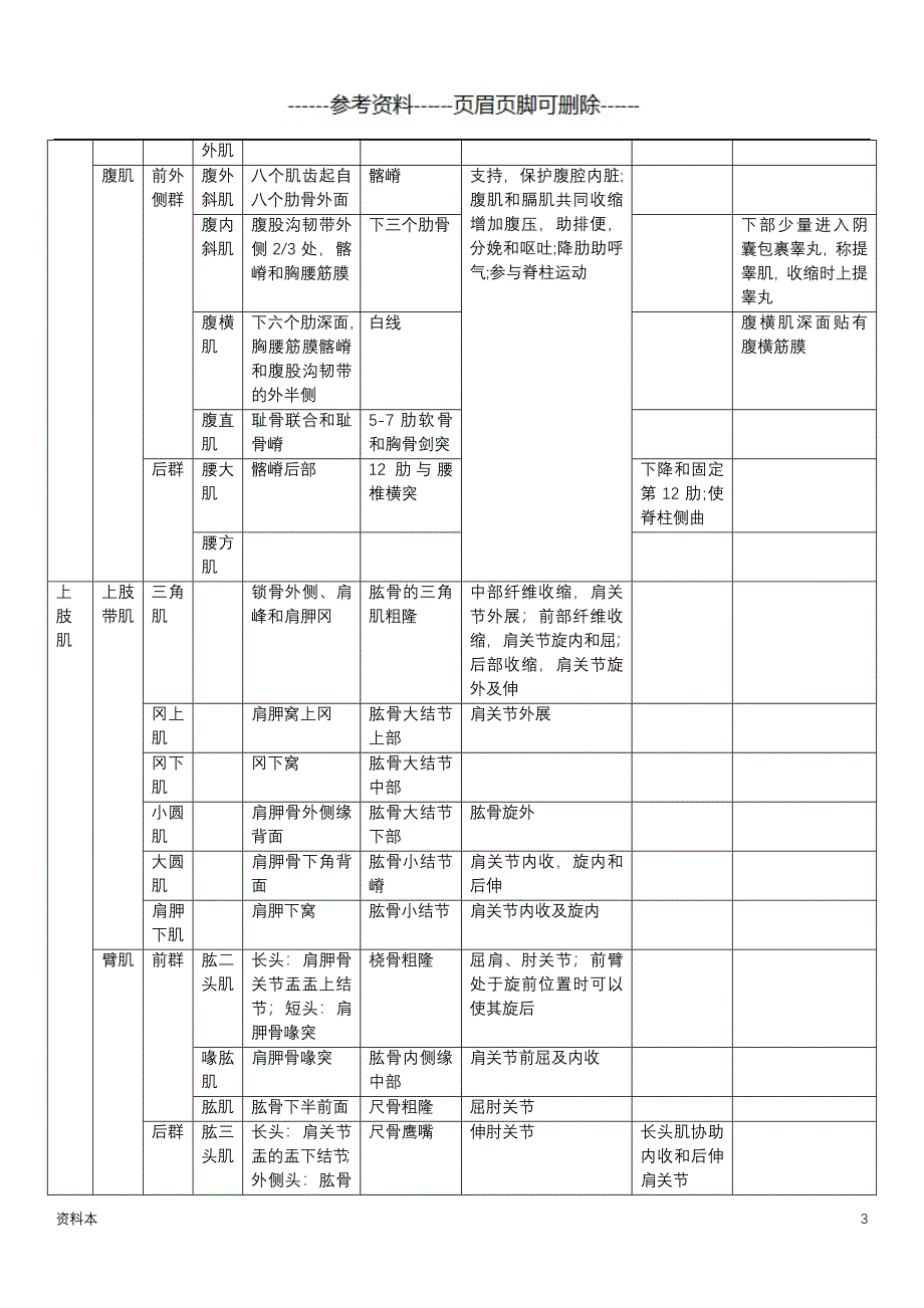 人体肌肉重点总结【学习资料】_第3页