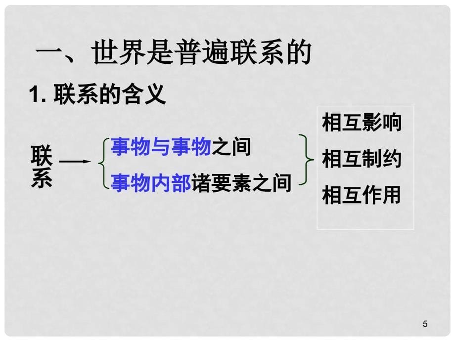 河北省涞水县波峰中学高中政治 7.1 世界是普遍联系的课件 新人教版必修4_第5页