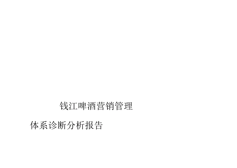 钱江啤酒营销管理体系诊断分析报告_第1页