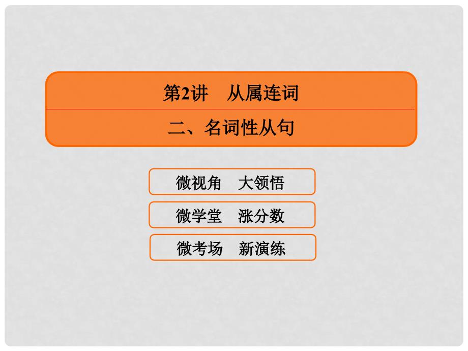 高三英语一轮复习 语法提分微点案 考点10 并列连词和从属连词 第2讲 从属连词 二、名词性从句课件_第2页