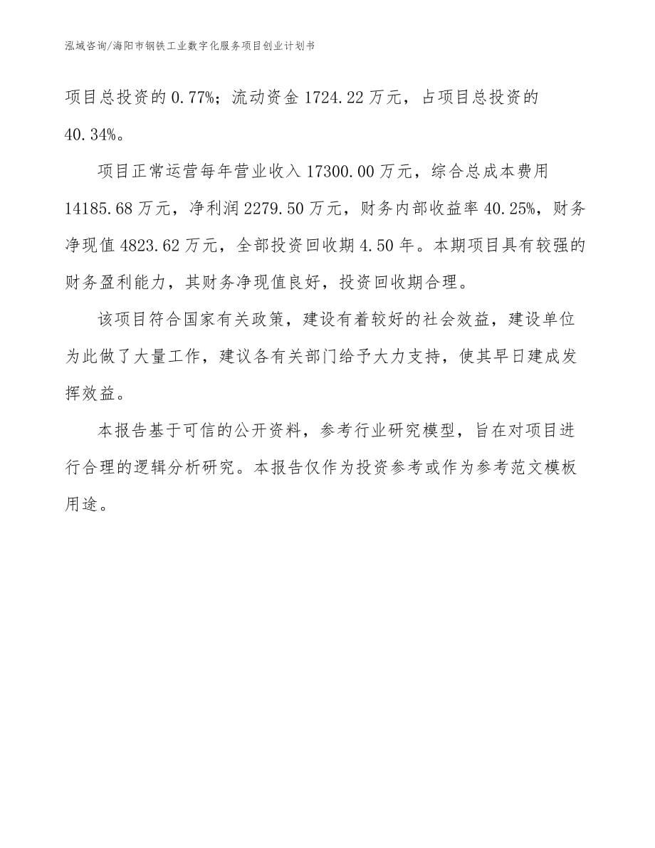 海阳市钢铁工业数字化服务项目创业计划书_第5页