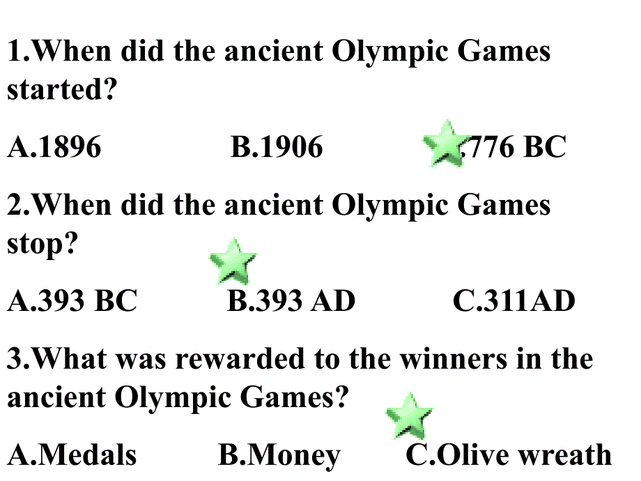 人教版高中英语必修二Unit2TheOlympicGamesWarmingup课件_第3页