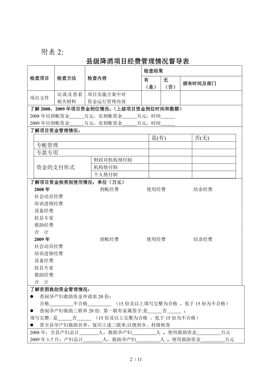 县级降消项目组织管理情况督导表_第2页