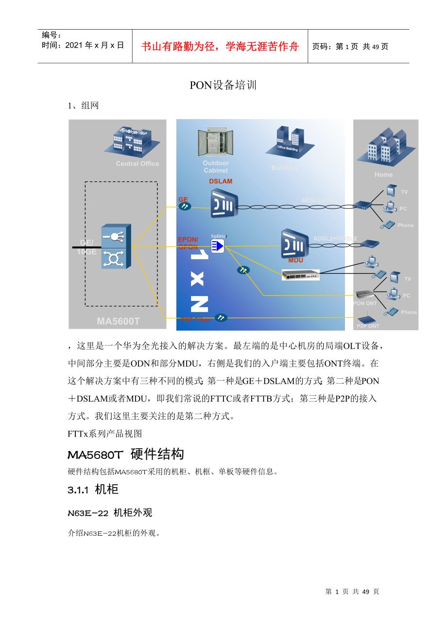 华为PON基础培训_第1页