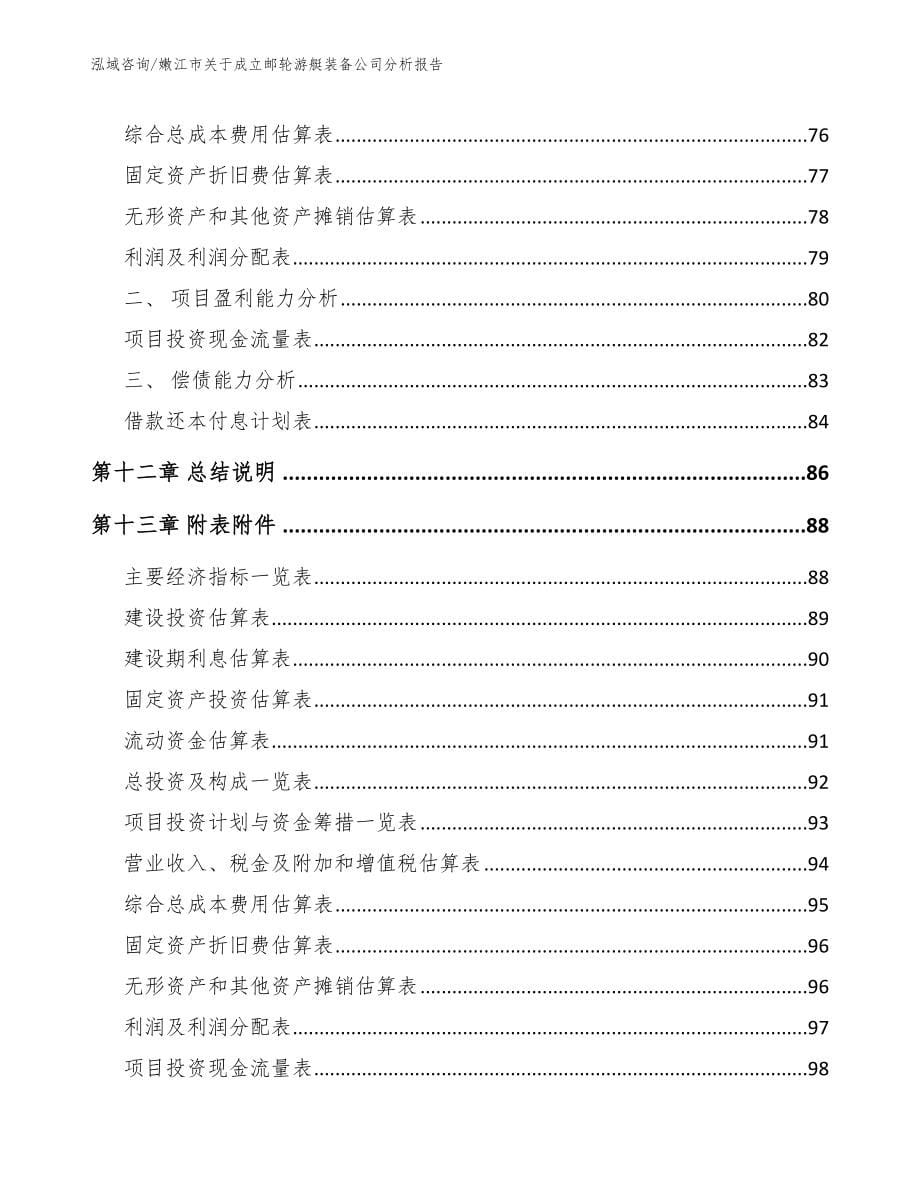 嫩江市关于成立邮轮游艇装备公司分析报告模板范本_第5页