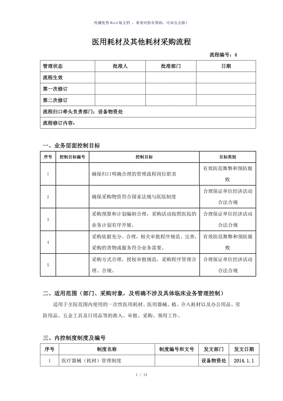 医用耗材及其他耗材采购流程参考模板_第1页