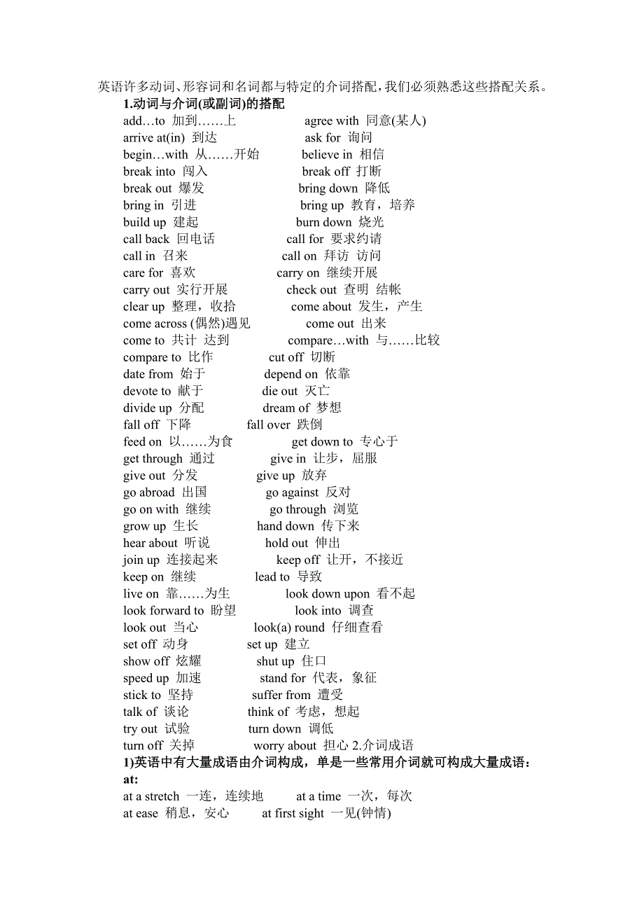 初中英语介词搭配资料_第1页