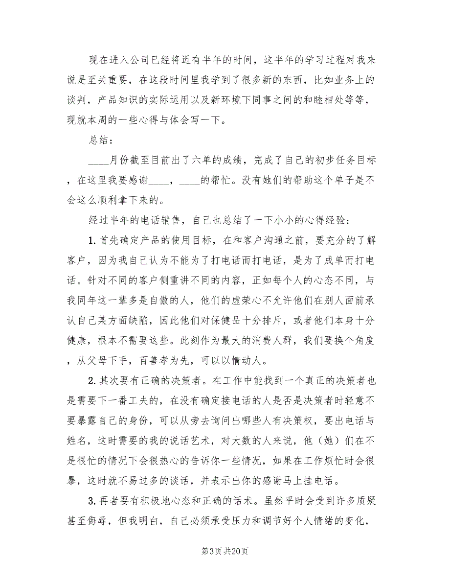 电话销售人员年终工作总结2023年.doc_第3页